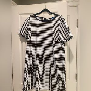 Draper James Navy White Nautical Stripe Ponte Shift Dress